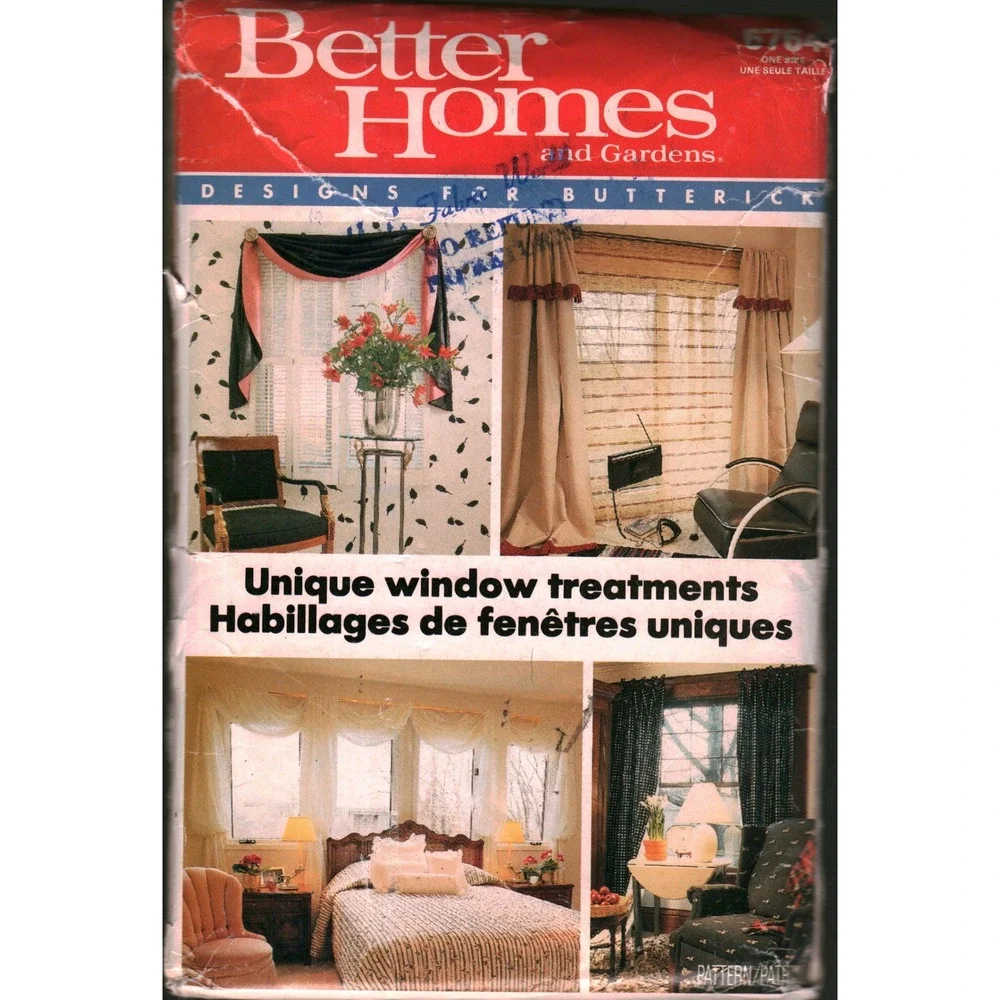 Vintage Butterick 6764 Better‎ Homes and Gardens Window Treatment Sewing Pattern